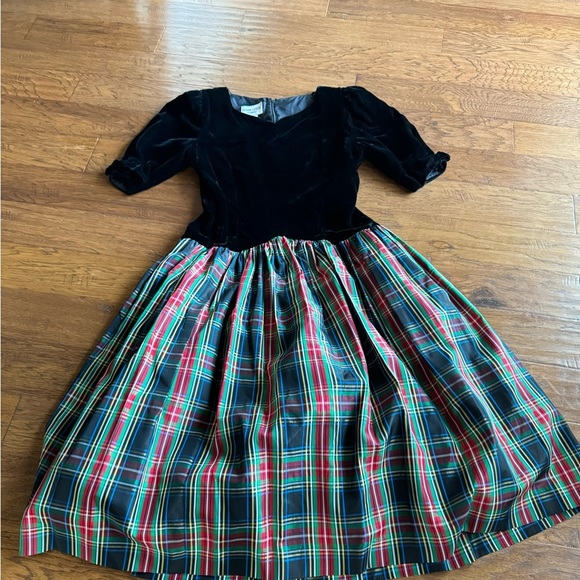 Vintage Joan Leslie‎ Velvet Plaid Christmas Dress - Picture 2 of 16